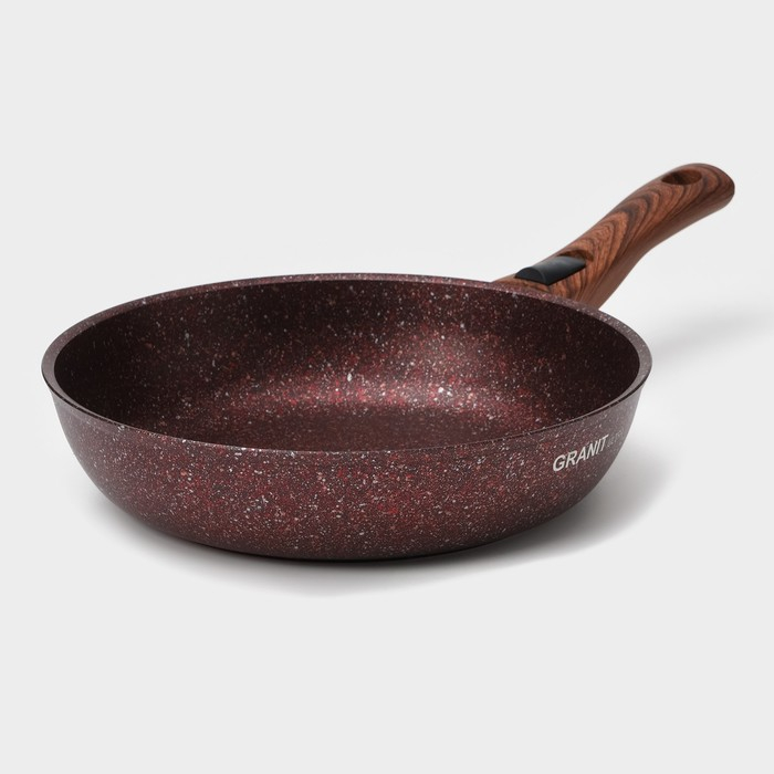 Сковорода Granit ultra red, d=26 см, съёмная ручка, стеклянная крышка, антипригарное покрытие, цвет коричневый Сковорода Granit ultra red, d=26 см, съёмная ручка, стеклянная крышка, антипригарное покрытие, цвет коричневый