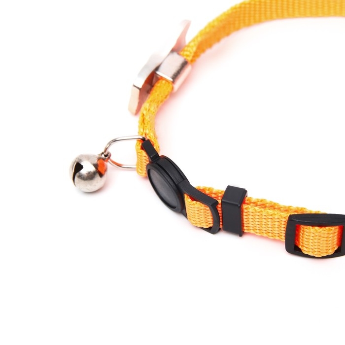 Ошейник кошачий Ошейник кошачий "Бантик" со стразами, 30 х 1 см, оранжевый