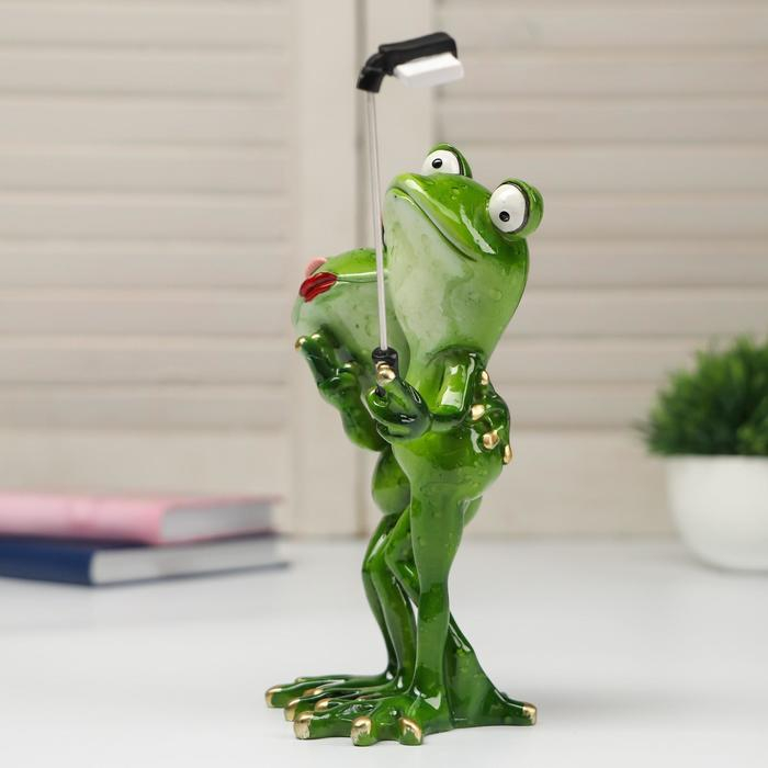 Сувенир полистоун лак Сувенир полистоун лак "Парочка лягух селфится" 20,5х11х13,5 см