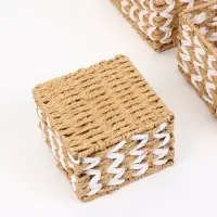 Набор корзин &laquo;Айка&raquo; 3 шт.: 15&times;10, 19&times;11, 22&times;12 см, бумага, бежевые, квадратные