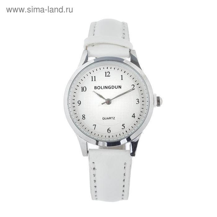 Часы наручные кварцевые женские Часы наручные кварцевые женские "Bolingdun", d-3 см, ремешок экокожа, белые