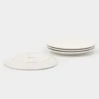 Тарелки обеденные Доляна White Label, набор 4 шт., d=25 см, фарфор, белые