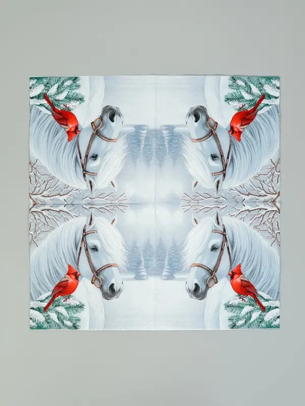 Салфетки бумажные трёхслойные «Волшебная лошадь», 33х33, 20шт