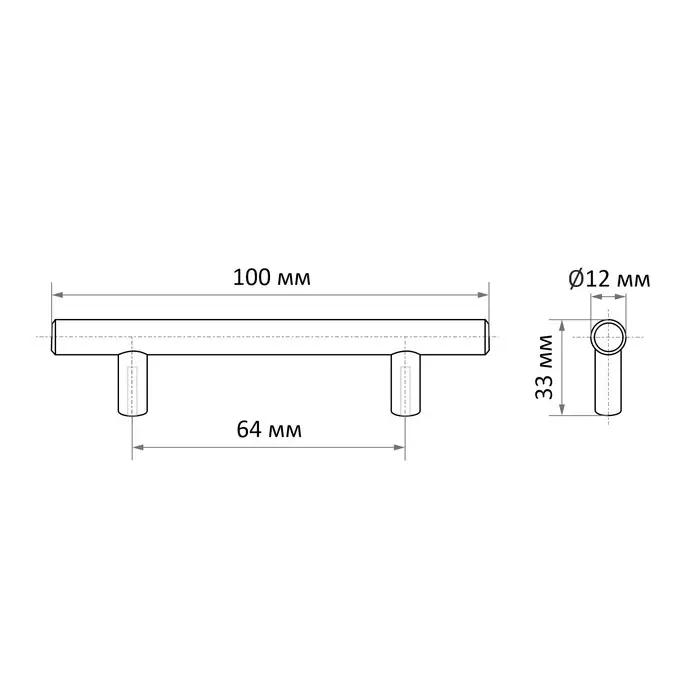 Ручка-рейлинг CAPPIO FRIDA, нержавеющая сталь, d=12 мм, м/о 64 мм, цвет золото