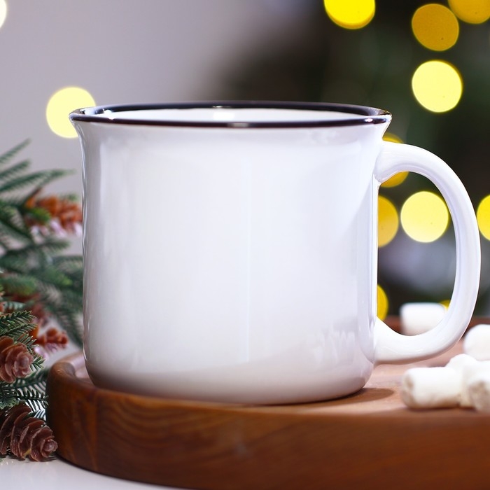 Кружка новогодняя керамическая «Корги», 450 мл, цвет белый