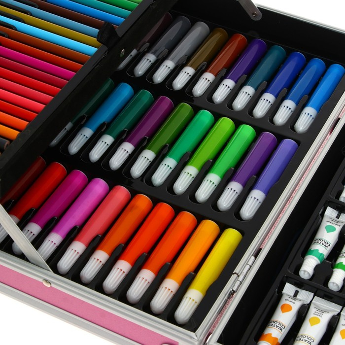 Набор для рисования, складной, в чемоданчике розовый Набор для рисования, складной, в чемоданчике розовый