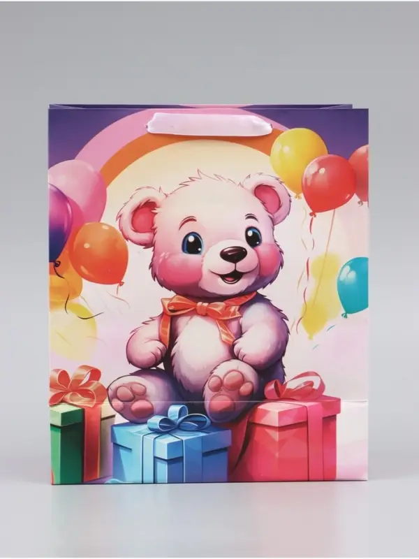 Пакет подарочный вертикальный &laquo;Медвежонок&raquo;, 23&times;27&times;11.5 см