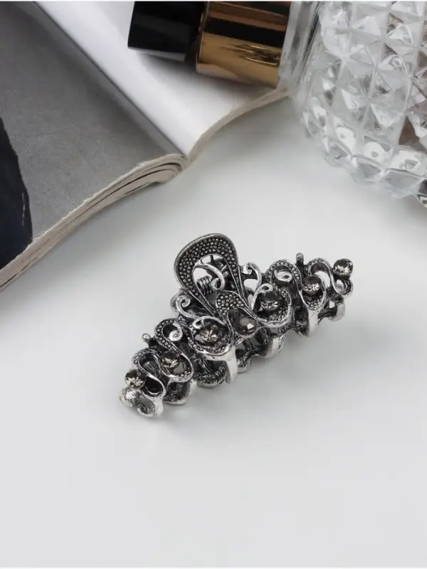 Крабик для волос &laquo;Ночной бриз&raquo;, узоры, 4.5 см, серебристый