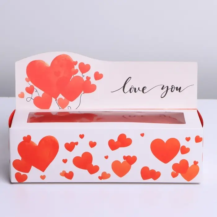 Коробка для макарун кондитерская, упаковка, « Love you», 18 х 5,5 х 5,5 см Коробка для макарун кондитерская, упаковка, « Love you», 18 х 5,5 х 5,5 см