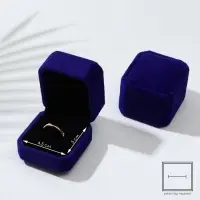 Футляр под кольцо, серьги &laquo;Геометрия&raquo;, бархатный, 5&times;5.5&times;4 см, синий