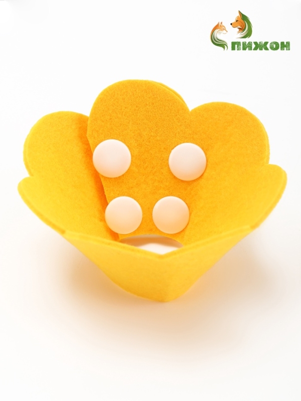 Ветеринарный воротник из фетра  Ветеринарный воротник из фетра "Ромашка", размер XS, жёлтый