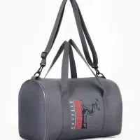 Сумка спортивная на молнии TEXTURA, с подкладкой, длинный ремень, маленький размер, серая