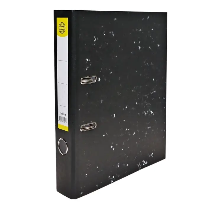 Папка - регистратор 50 мм, А4, эконом мрамор, черная, МИКС