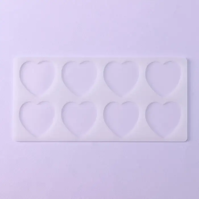 Форма для шоколада &laquo;Сердечки&raquo;, силикон, 8 ячеек, 23.5&times;11.5&times;0.3 см, прозрачная
