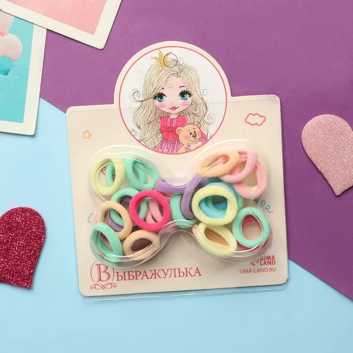 Резинка для волос Резинка для волос "Карусель" (набор 30 шт±2) колор классика, 2 см