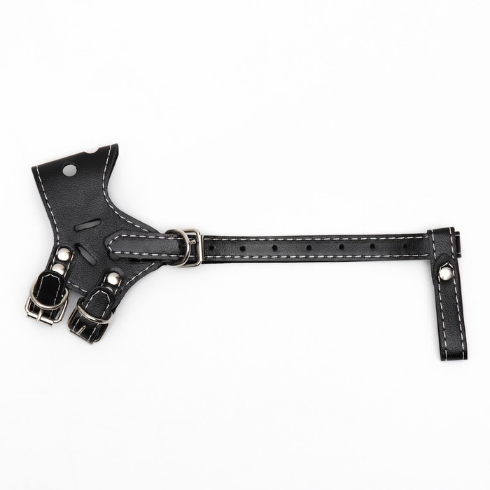 Намордник из прессованной кожи регулируемый, №1, ДН 4,5 см, ОМ 13-20 см, чёрный Намордник из прессованной кожи регулируемый, №1, ДН 4,5 см, ОМ 13-20 см, чёрный