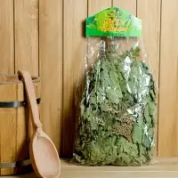 Веник для бани дубовый, с тысячелистником