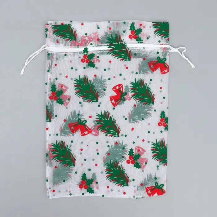 Мешочек подарочный органза «Елочки», 16 х 24 см +/- 1.5 см Мешочек подарочный органза «Елочки», 16 х 24 см +/- 1.5 см