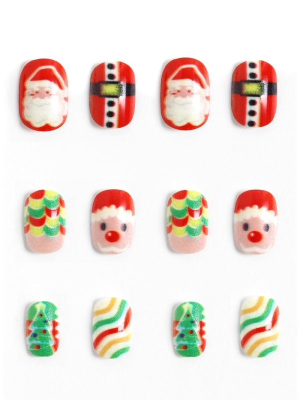 Детские накладные ногти на новый год «Дед мороз и ёлочка», 12 шт Детские накладные ногти на новый год «Дед мороз и ёлочка», 12 шт