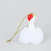 Ёлочная игрушка с пушком &laquo;Козлик в шапке&raquo;, 7&times;2.3&times;2.3 см