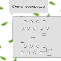 Материал мульчирующий, с перфорацией (4 ряда), 20&times;1.6 м, плотность 80 г/м&sup2;, спанбонд с УФ-стабилизатором, чёрный, Greengo, Эконом 30%