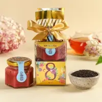 УЦЕНКА Набор "С 8 Марта": крем-мёд, чай 50 г