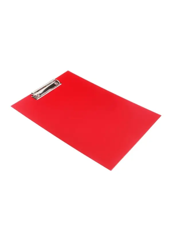 Планшет с зажимом А4, 2 мм, Calligrata прочный, картон/бумвинил, красный (клипборд)