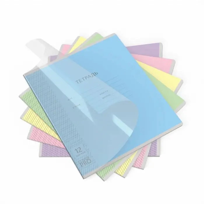 Тетрадь 12 листов в частую косую линейку, ErichKrause &laquo;Классика CoverPrо&raquo;, пластиковая обложка, МИКС