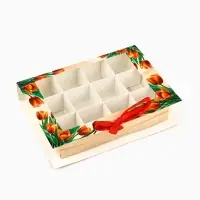Коробка под 12 конфет с ячейками &laquo;Подарок для тебя&raquo; 18.5&times;13.5&times;3.5 см
