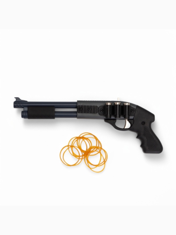 Дробовик сувенирный, резинкострел, в комплекте резинки - 50 шт, 20 см Дробовик сувенирный, резинкострел, в комплекте резинки - 50 шт, 20 см