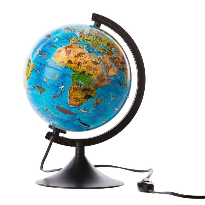 Глoбус зоогеографический (детский) Глoбус зоогеографический (детский) "Классик", диаметр 210 мм, с подсветкой