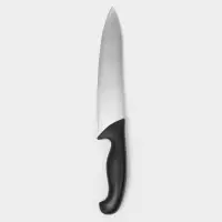Нож кухонный шеф Sharp, лезвие 19.5 см, нержавеющая сталь, чёрная ручка