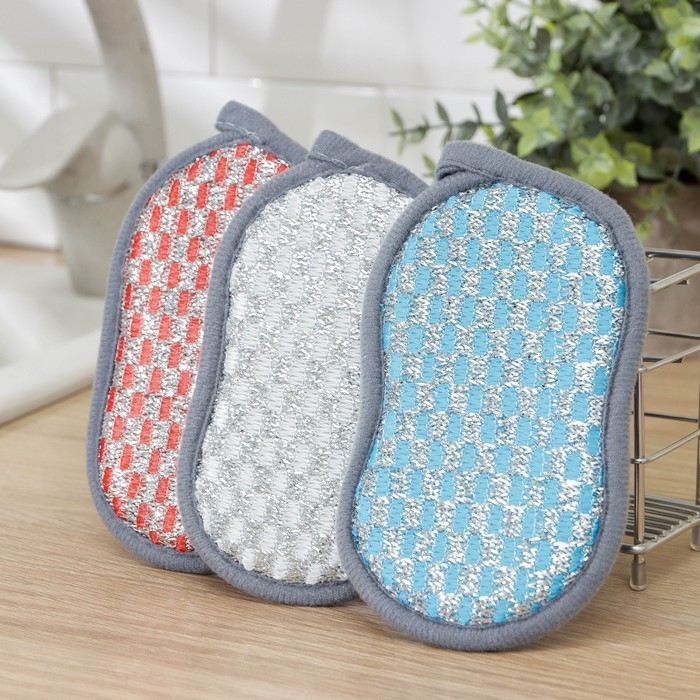 Губка для посуды Доляна, 15×9×1,5 см, цвет МИКС Губка для посуды Доляна, 15×9×1,5 см, цвет МИКС