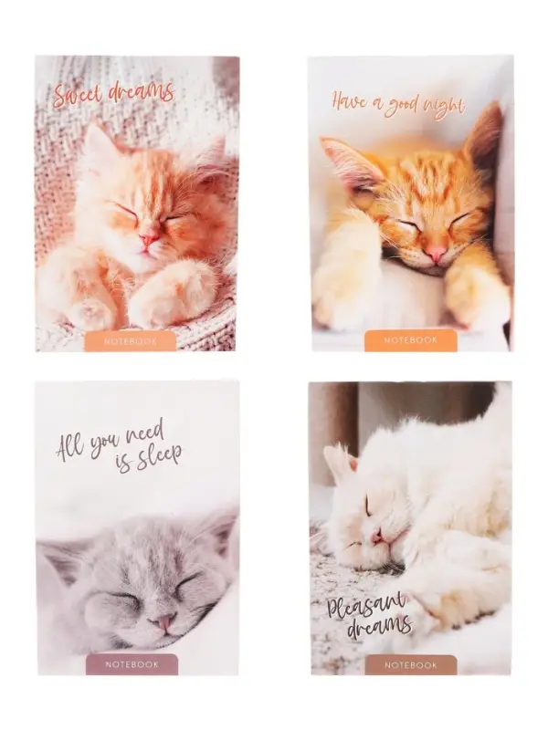 Блокнот А6, 40 листов в клетку на скрепке "Сладкий сон", обложка мелованный картон, блок офсет, МИКС