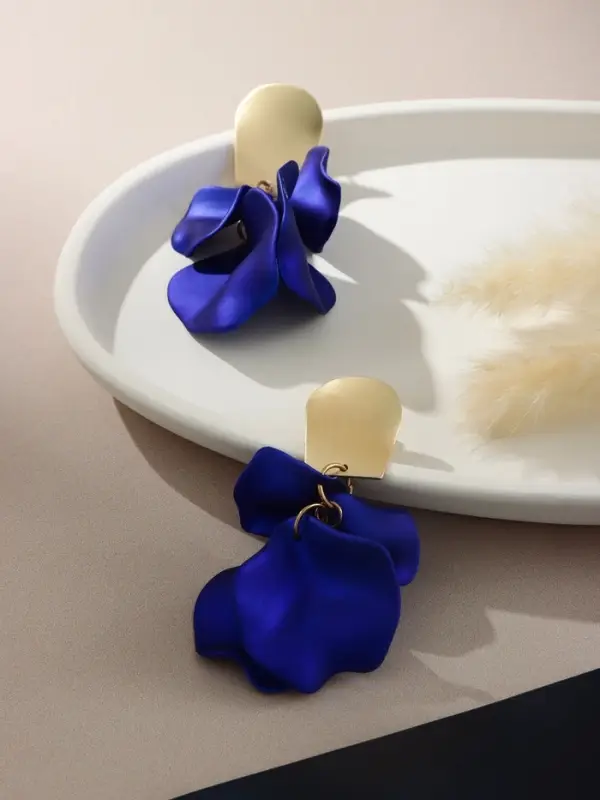 Серьги ассорти &laquo;Ветер&raquo;, неровность, цвет сине-золотой