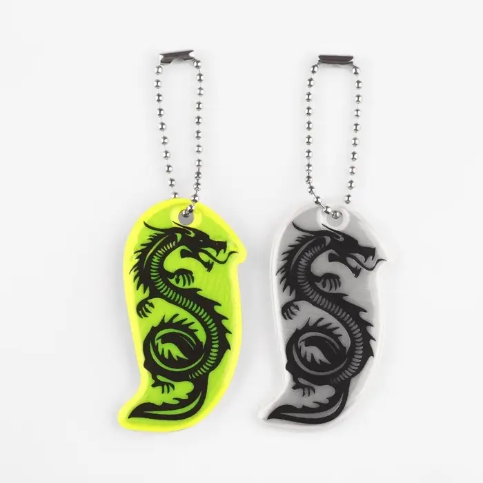 Светоотражающий элемент «Силуэт дракона», двусторонний, 5.8×3.1 см, МИКС