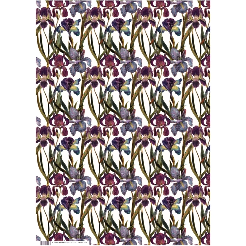 Бумага упаковочная FLORA.ИРИСЫ, 50 х 70 см (4 листа), 2-794/03