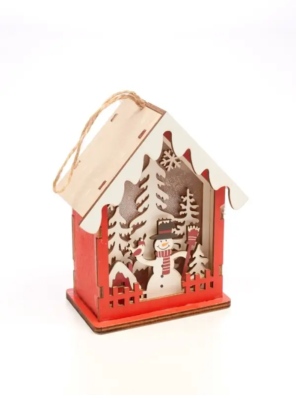 Ёлочная игрушка &laquo;Снеговичок&raquo; 12&times;10 см, подвеска, от батареек AG10&times;3, свечение тёплое белое