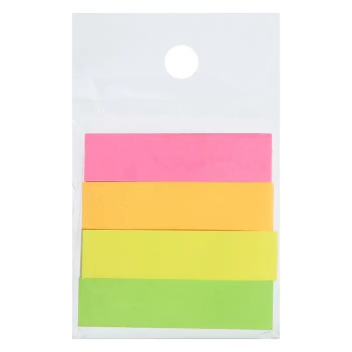 Блок - закладка с липким краем, 12×50 мм, бумажные, 4 цвета по 80 листов, неоновые Блок - закладка с липким краем, 12×50 мм, бумажные, 4 цвета по 80 листов, неоновые