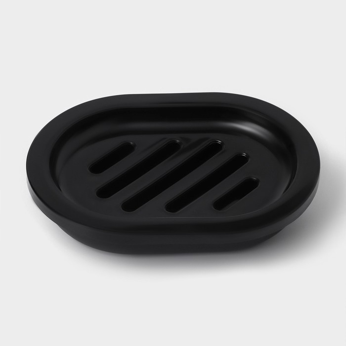 Набор для ванной «Эталон», 4 предмета: дозатор для мыла, мыльница, 2 стакана, 24×8×17 см, цвет чёрный Набор для ванной «Эталон», 4 предмета: дозатор для мыла, мыльница, 2 стакана, 24×8×17 см, цвет чёрный