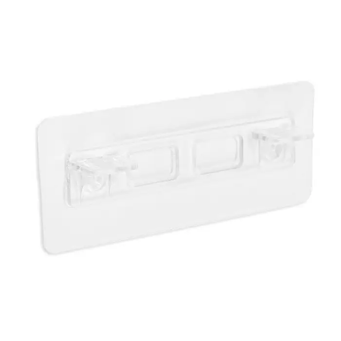 Полкодержатель с клейкой поверхностью ТУНДРА, 120×50×19 мм, двойной, прозрачный