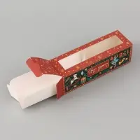 Коробочка для макарун новогодняя &laquo;С Новым годом. Щелкунчик&raquo;, 18&times;5.5&times;5.5 см