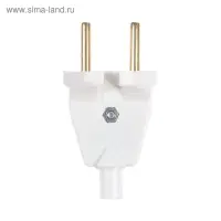 Вилка штепсельная «Элект» В6-001, УХЛ4, 6 А, 250 В, IP20, белая
