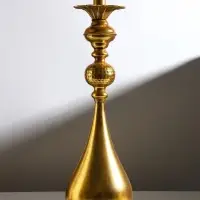 Металлический подсвечник на 1 свечу &laquo;Пеллегрино&raquo;, золото, 15.5&times;15.5&times;51 см