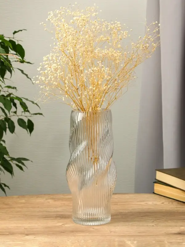 Ваза стекло настольная  Ваза стекло настольная "Венди" 29х12х10 см, прозрачный