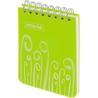 Блокнот А7,пласт обл,80л, ATTACHE FANTASY,салат