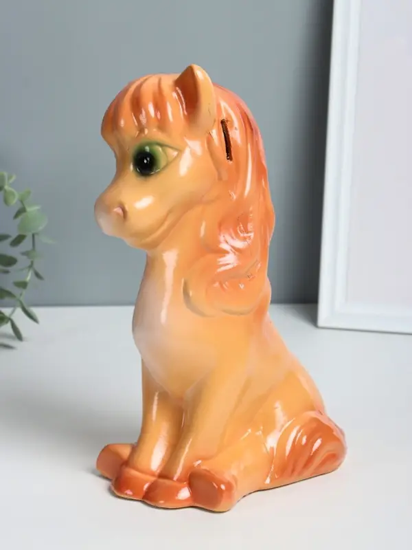 Копилка "Лошадка веселая" высота 27 см, коричневый