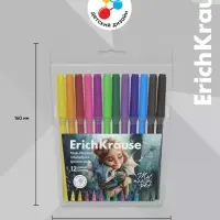 Фломастеры ErichKrause Magic Pet, 12 цветов, в футляре с европодвесом