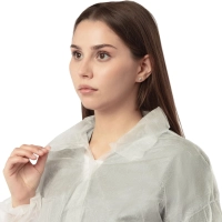 Халат процед однораз. рук.рез,на кнопках,XXXL,дл.110см,пл 20,белый,10шт/уп