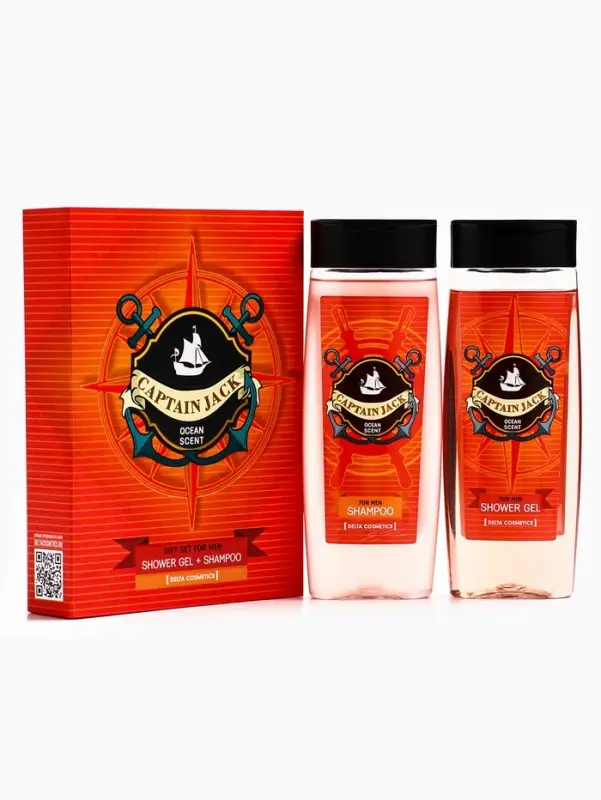 Подарочный набор мужской Captain Jack Ocean Scent: гель для душа 250 мл + шампунь 250 мл